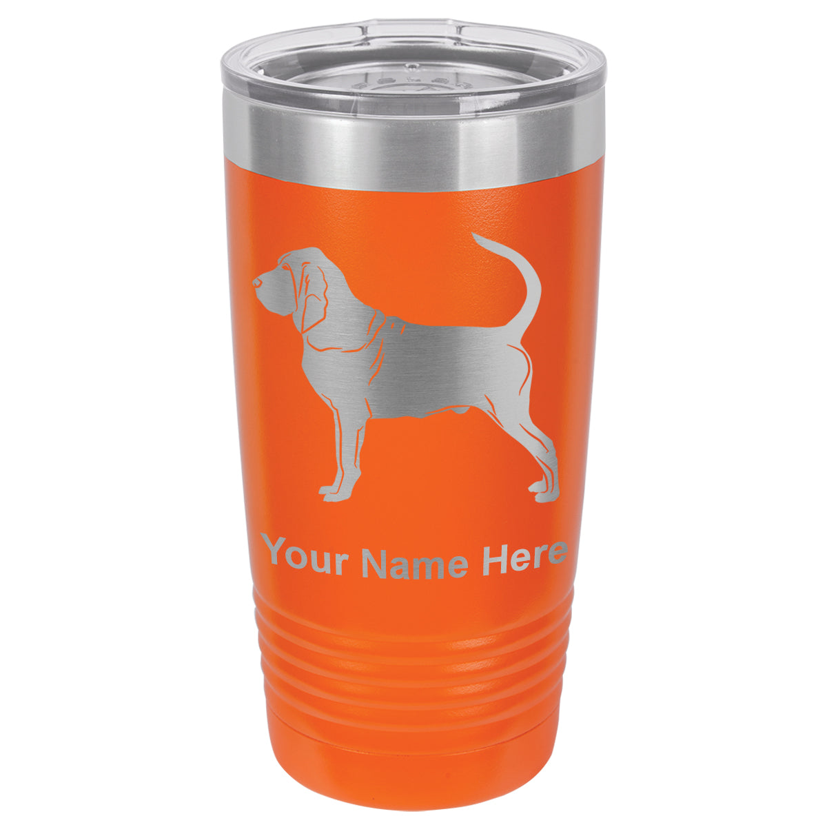 20oz Vacuum Insulated Tumbler Mug, Bloodhound Dog, Personalized Engraving Included