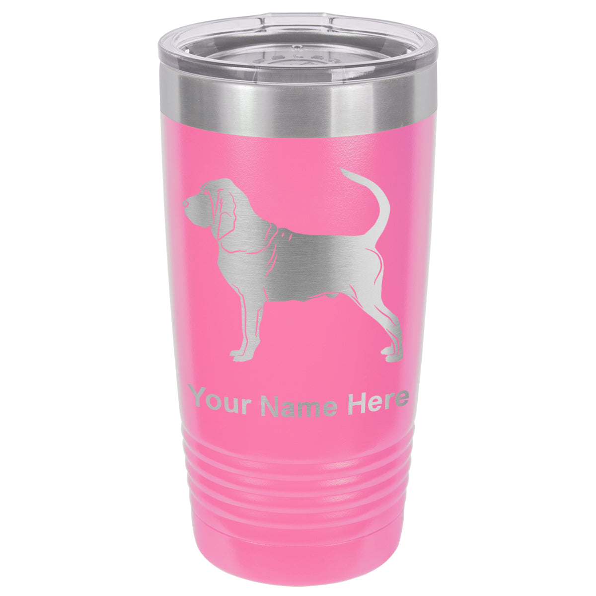20oz Vacuum Insulated Tumbler Mug, Bloodhound Dog, Personalized Engraving Included