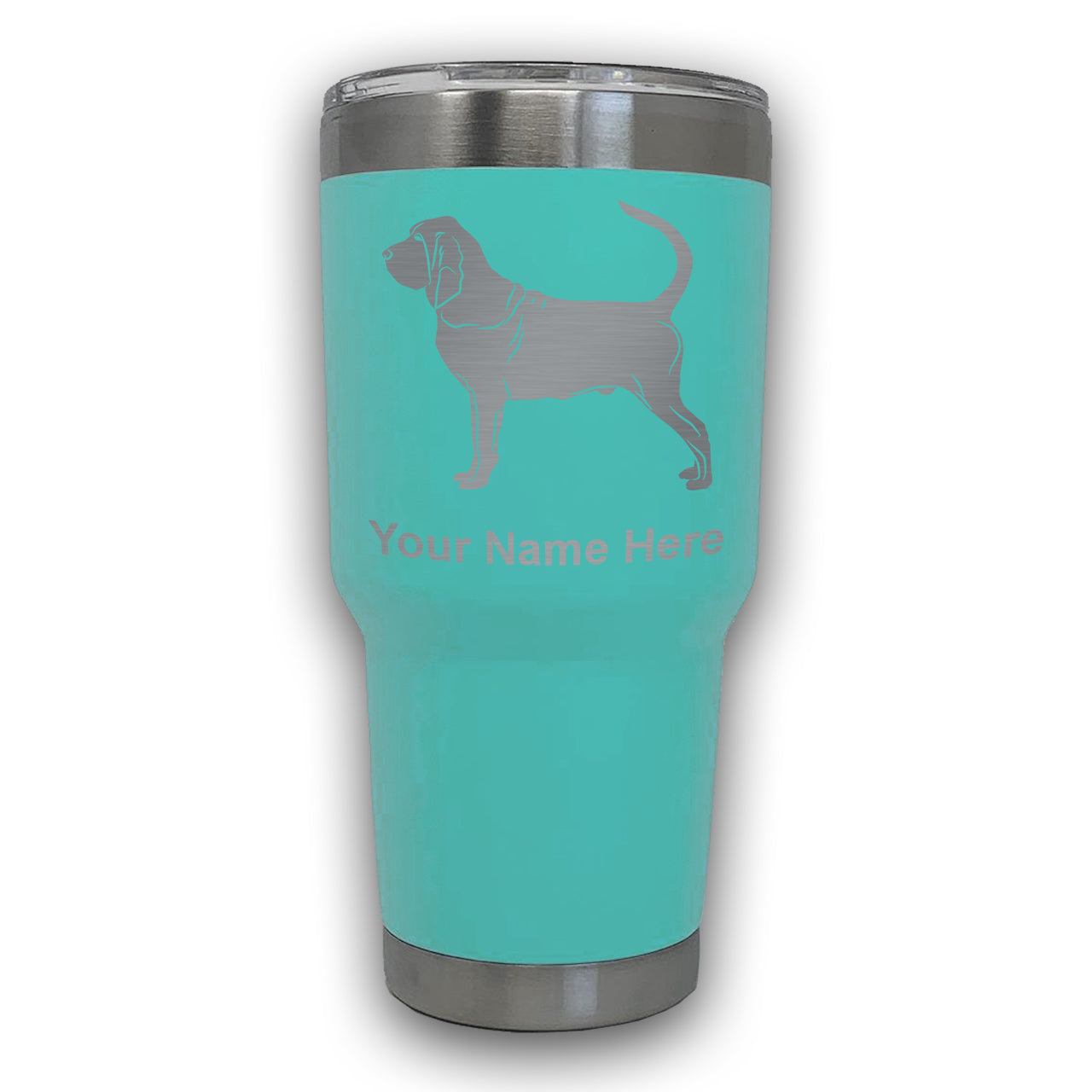 LaserGram 30oz Tumbler Mug, Bloodhound Dog, Personalized Engraving Included