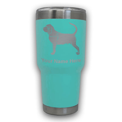 LaserGram 30oz Tumbler Mug, Bloodhound Dog, Personalized Engraving Included