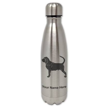 LaserGram Single Wall Water Bottle, Bloodhound Dog, Personalized Engraving Included