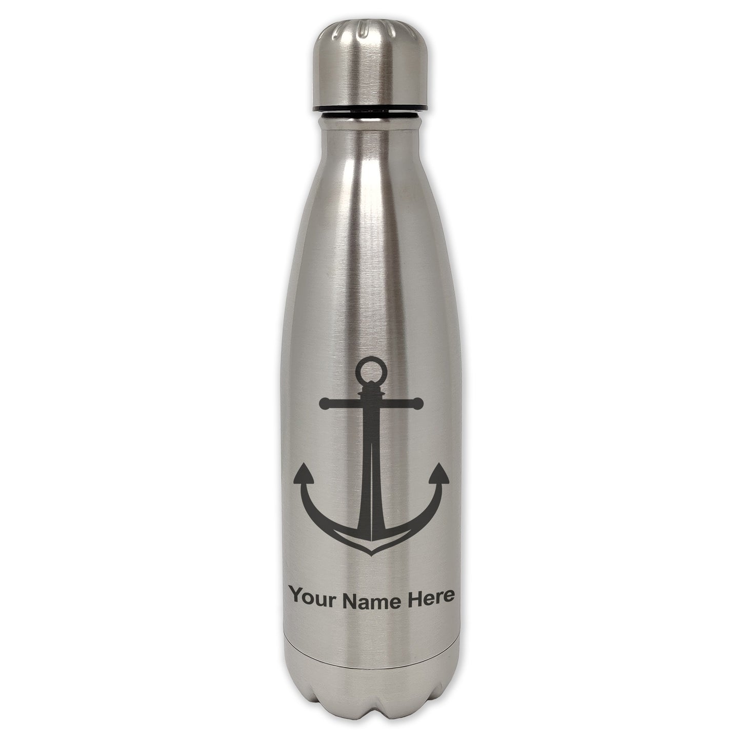 LaserGram Single Wall Water Bottle, Boat Anchor, Personalized Engraving Included