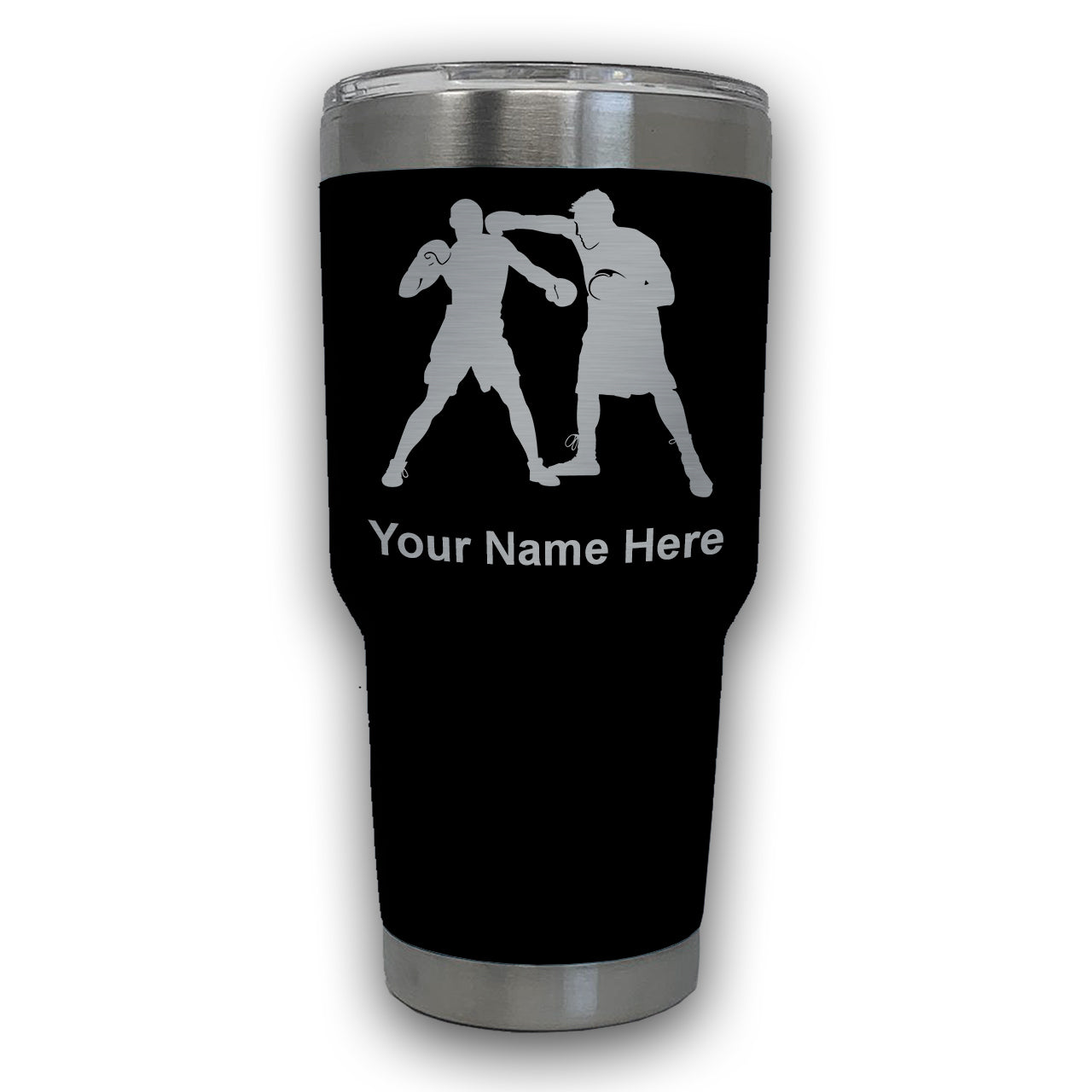 LaserGram 30oz Tumbler Mug, Boxers Boxing, Personalized Engraving Included