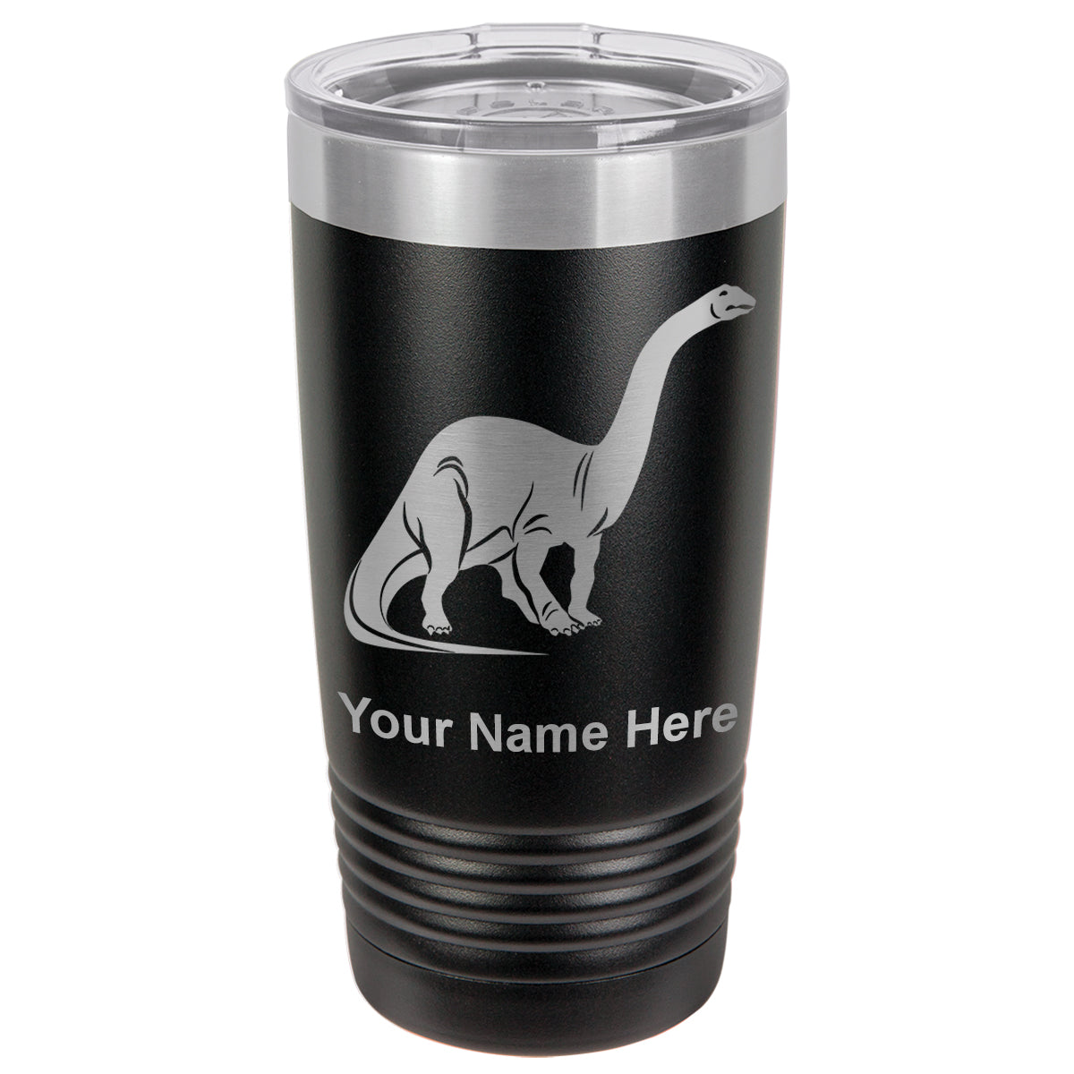 20oz Vacuum Insulated Tumbler Mug, Brontosaurus Dinosaur, Personalized Engraving Included