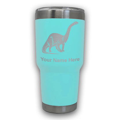 LaserGram 30oz Tumbler Mug, Brontosaurus Dinosaur, Personalized Engraving Included