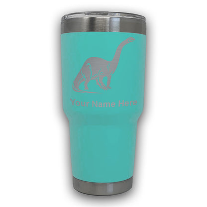 LaserGram 30oz Tumbler Mug, Brontosaurus Dinosaur, Personalized Engraving Included