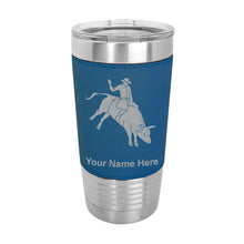 Load image into Gallery viewer, 20oz Faux Leather Tumbler Mug, Bull Rider Cowboy, Personalized Engraving Included - LaserGram Custom Engraved Gifts

