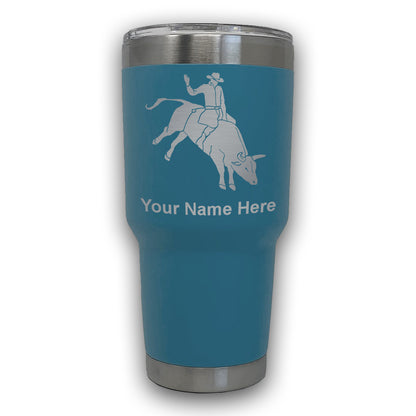 LaserGram 30oz Tumbler Mug, Bull Rider Cowboy, Personalized Engraving Included