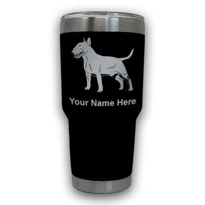 LaserGram 30oz Tumbler Mug, Bull Terrier Dog, Personalized Engraving Included