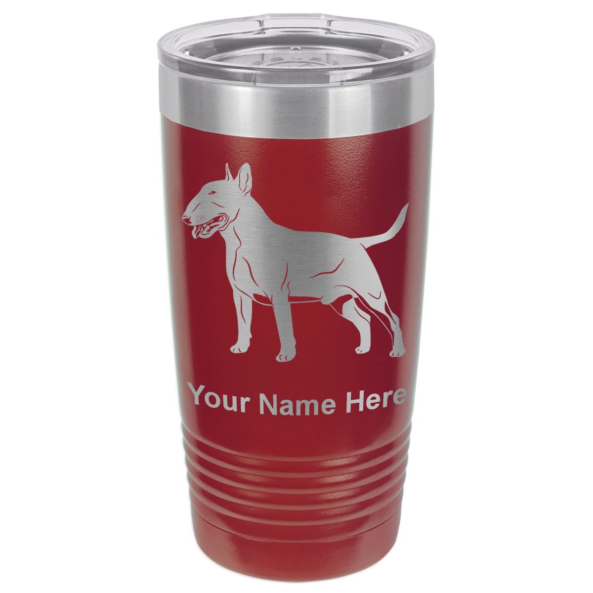 20oz Vacuum Insulated Tumbler Mug, Bull Terrier Dog, Personalized Engraving Included