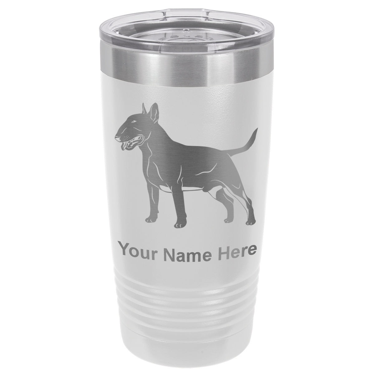 20oz Vacuum Insulated Tumbler Mug, Bull Terrier Dog, Personalized Engraving Included