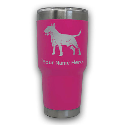 LaserGram 30oz Tumbler Mug, Bull Terrier Dog, Personalized Engraving Included