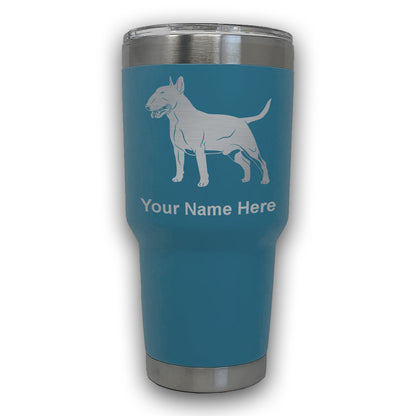 LaserGram 30oz Tumbler Mug, Bull Terrier Dog, Personalized Engraving Included