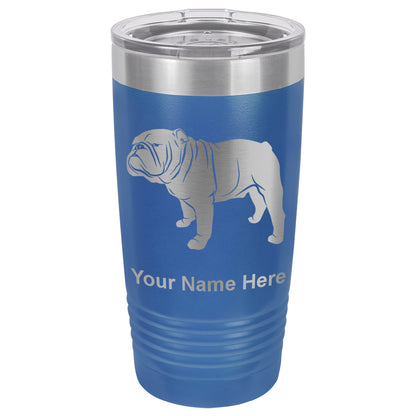 20oz Vacuum Insulated Tumbler Mug, Bulldog Dog, Personalized Engraving Included