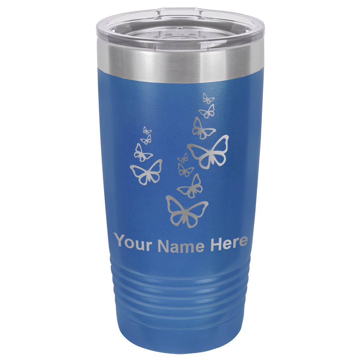 20oz Vacuum Insulated Tumbler Mug, Butterflies, Personalized Engraving Included