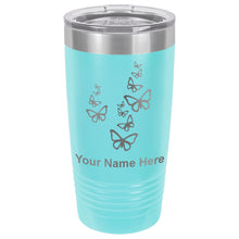 Load image into Gallery viewer, 20oz Vacuum Insulated Tumbler Mug, Butterflies, Personalized Engraving Included
