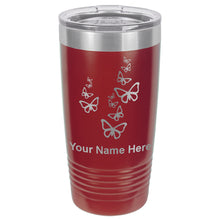 Load image into Gallery viewer, 20oz Vacuum Insulated Tumbler Mug, Butterflies, Personalized Engraving Included
