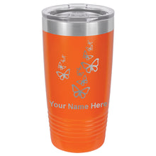 Load image into Gallery viewer, 20oz Vacuum Insulated Tumbler Mug, Butterflies, Personalized Engraving Included
