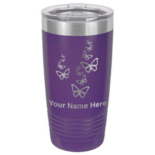 Load image into Gallery viewer, 20oz Vacuum Insulated Tumbler Mug, Butterflies, Personalized Engraving Included
