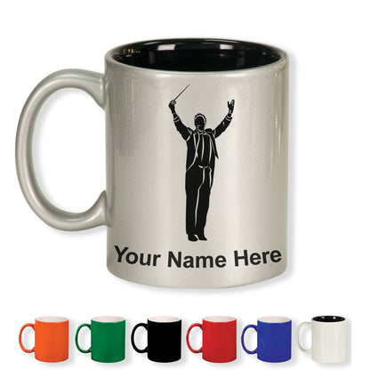 11oz Round Ceramic Coffee Mug, Band Director, Personalized Engraving Included