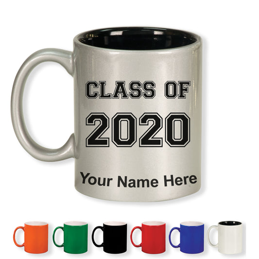 11oz Round Ceramic Coffee Mug, Class of 2020, 2021, 2022, 2023 2024, 2025, Personalized Engraving Included