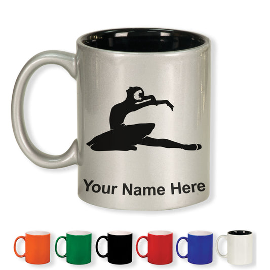 11oz Round Ceramic Coffee Mug, Dancer, Personalized Engraving Included