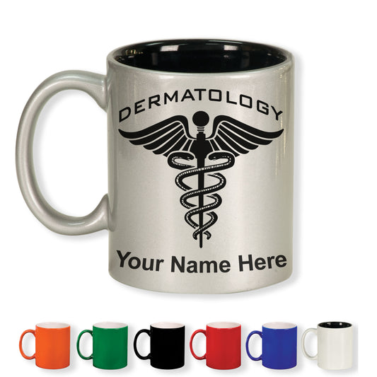 11oz Round Ceramic Coffee Mug, Dermatology, Personalized Engraving Included