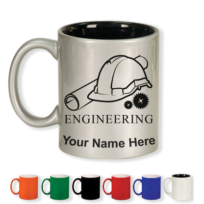 11oz Round Ceramic Coffee Mug, Engineering, Personalized Engraving Included