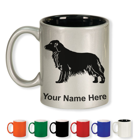 11oz Round Ceramic Coffee Mug, Golden Retriever Dog, Personalized Engraving Included