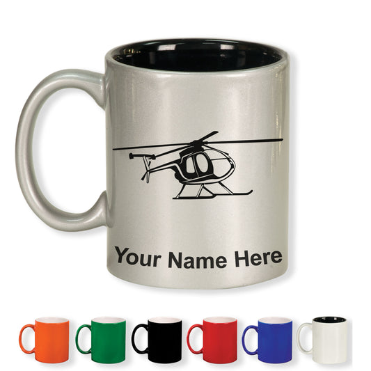 11oz Round Ceramic Coffee Mug, Helicopter 1, Personalized Engraving Included