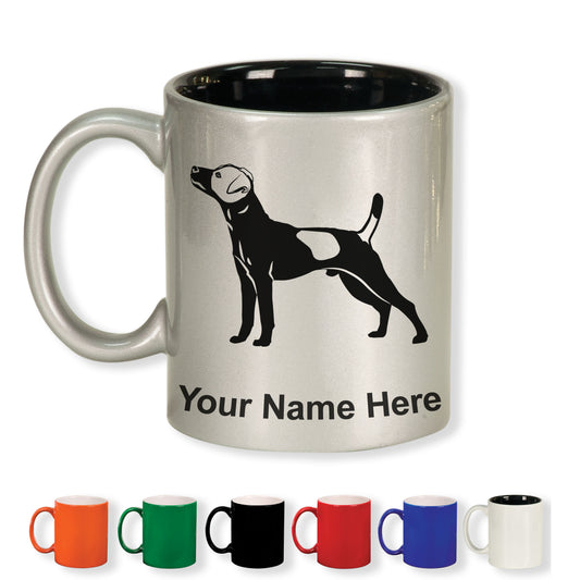 11oz Round Ceramic Coffee Mug, Jack Russell Terrier Dog, Personalized Engraving Included