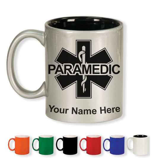11oz Round Ceramic Coffee Mug, Paramedic, Personalized Engraving Included