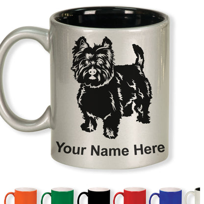 11oz Round Ceramic Coffee Mug, West Highland Terrier Dog, Personalized Engraving Included