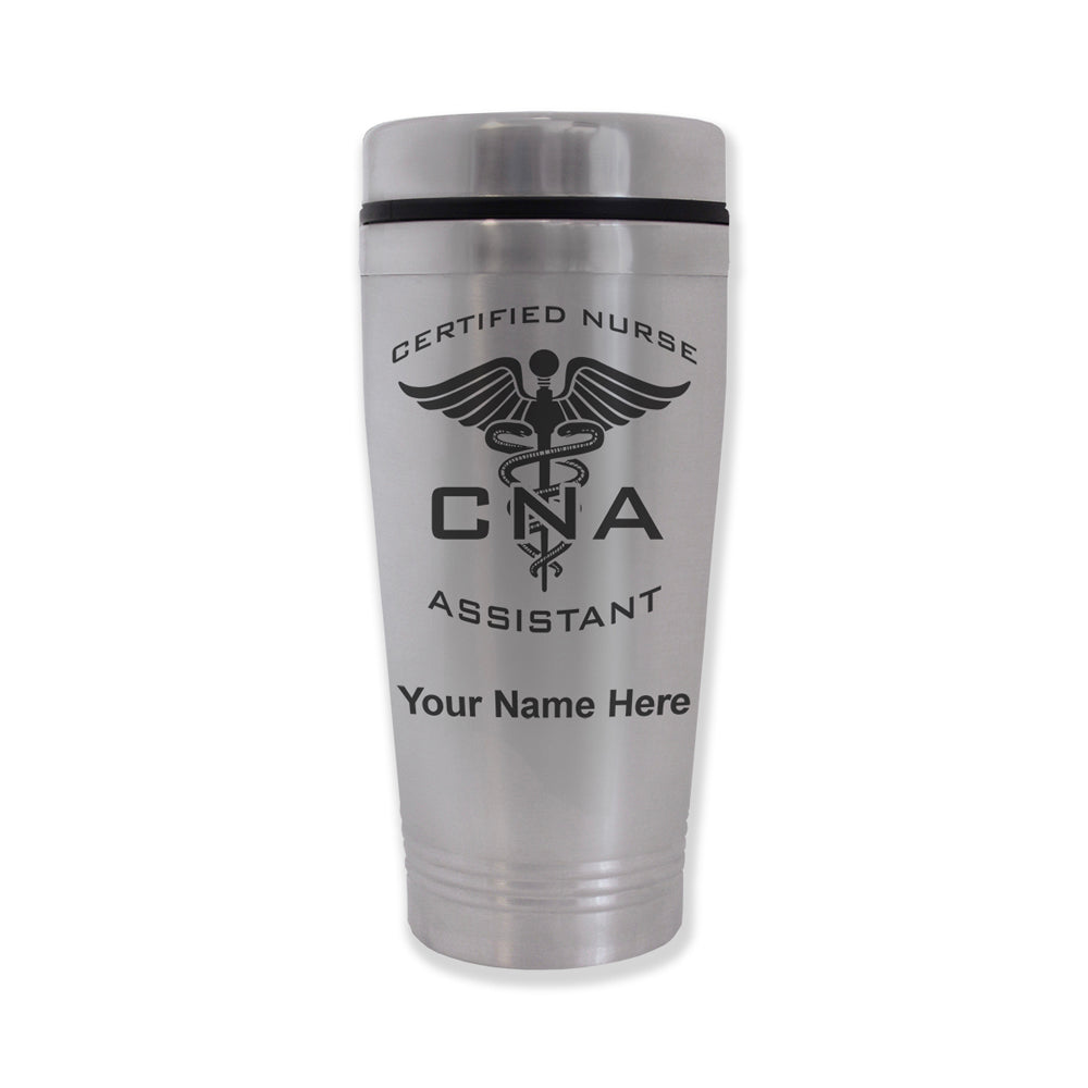 Commuter Travel Mug, CNA Certified Nurse Assistant, Personalized Engraving Included