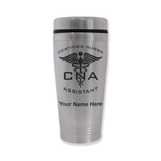 Commuter Travel Mug, CNA Certified Nurse Assistant, Personalized Engraving Included