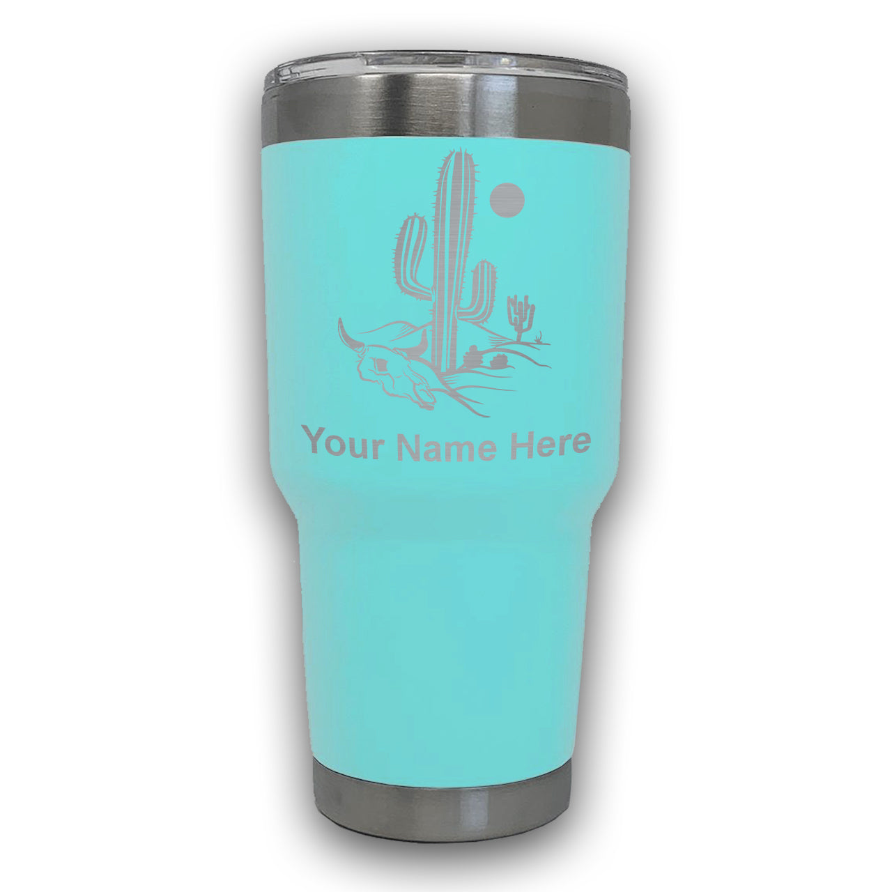 LaserGram 30oz Tumbler Mug, Cactus, Personalized Engraving Included