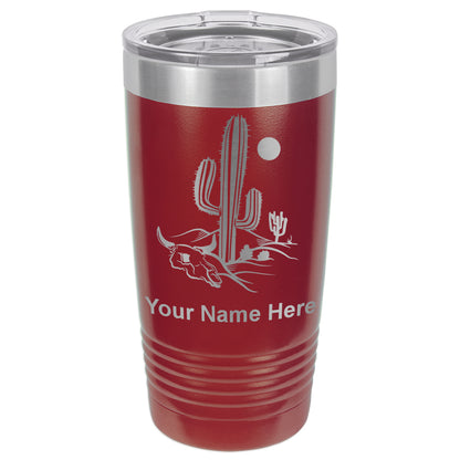 20oz Vacuum Insulated Tumbler Mug, Cactus, Personalized Engraving Included