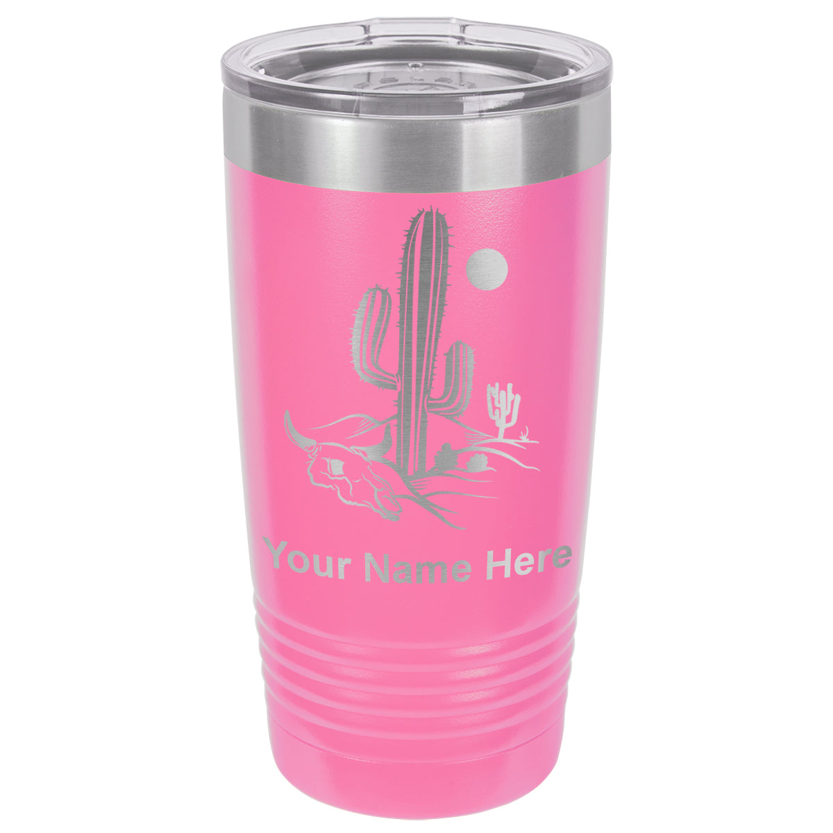 20oz Vacuum Insulated Tumbler Mug, Cactus, Personalized Engraving Included
