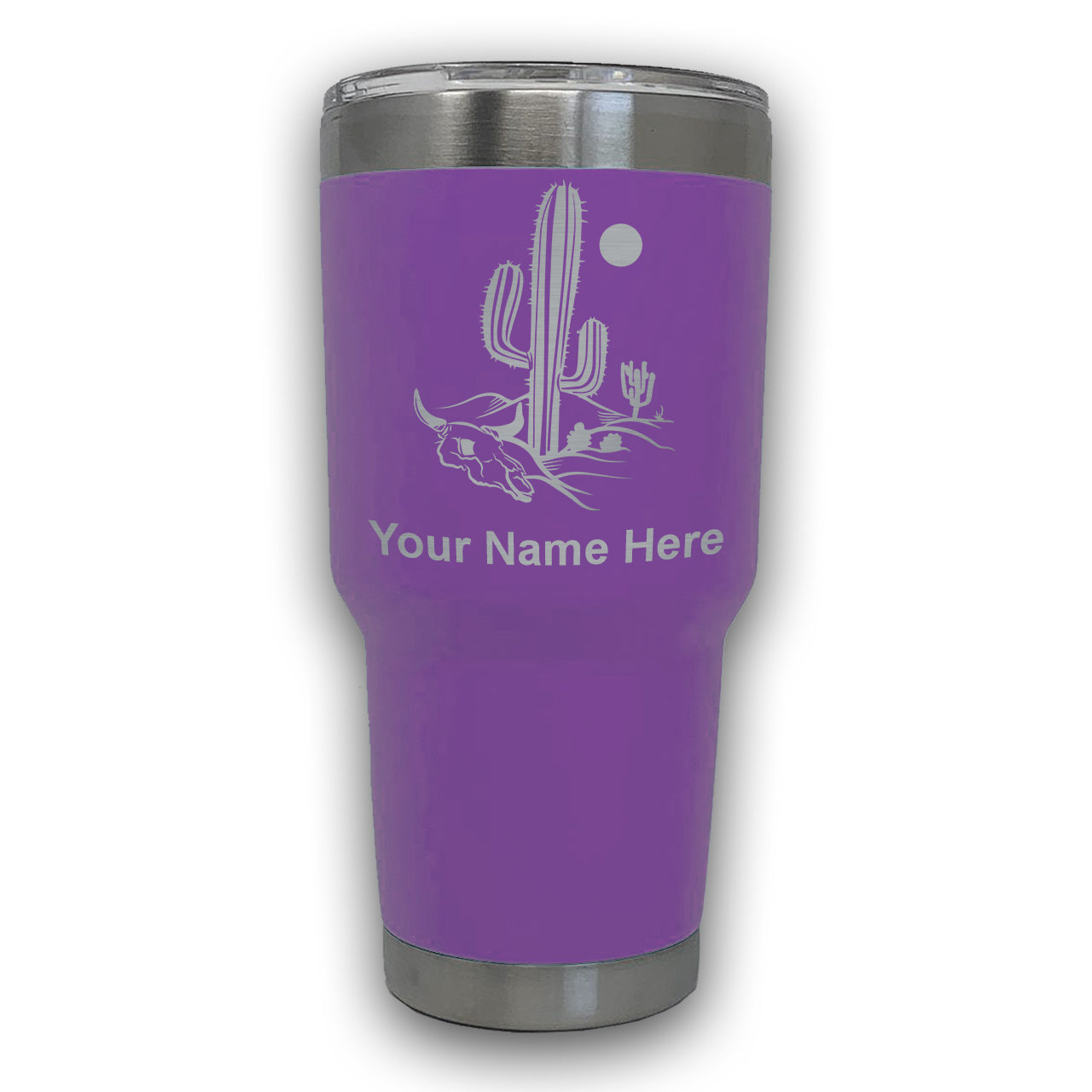 LaserGram 30oz Tumbler Mug, Cactus, Personalized Engraving Included