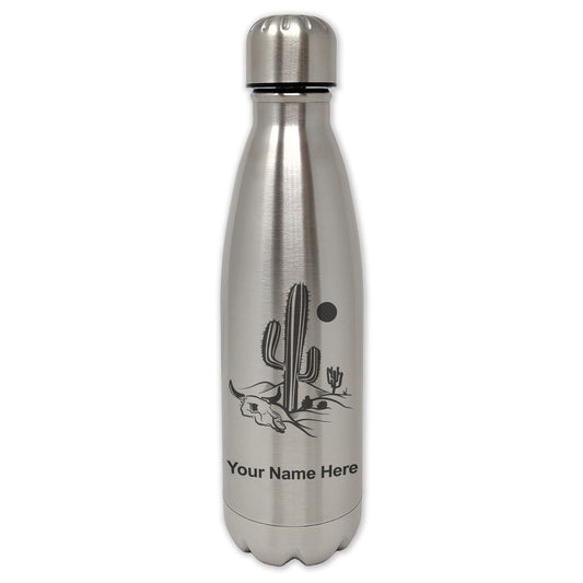 LaserGram Single Wall Water Bottle, Cactus, Personalized Engraving Included