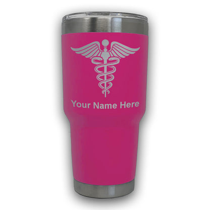 LaserGram 30oz Tumbler Mug, Caduceus Medical Symbol, Personalized Engraving Included