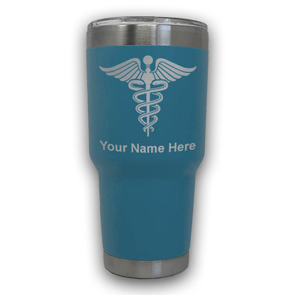 LaserGram 30oz Tumbler Mug, Caduceus Medical Symbol, Personalized Engraving Included