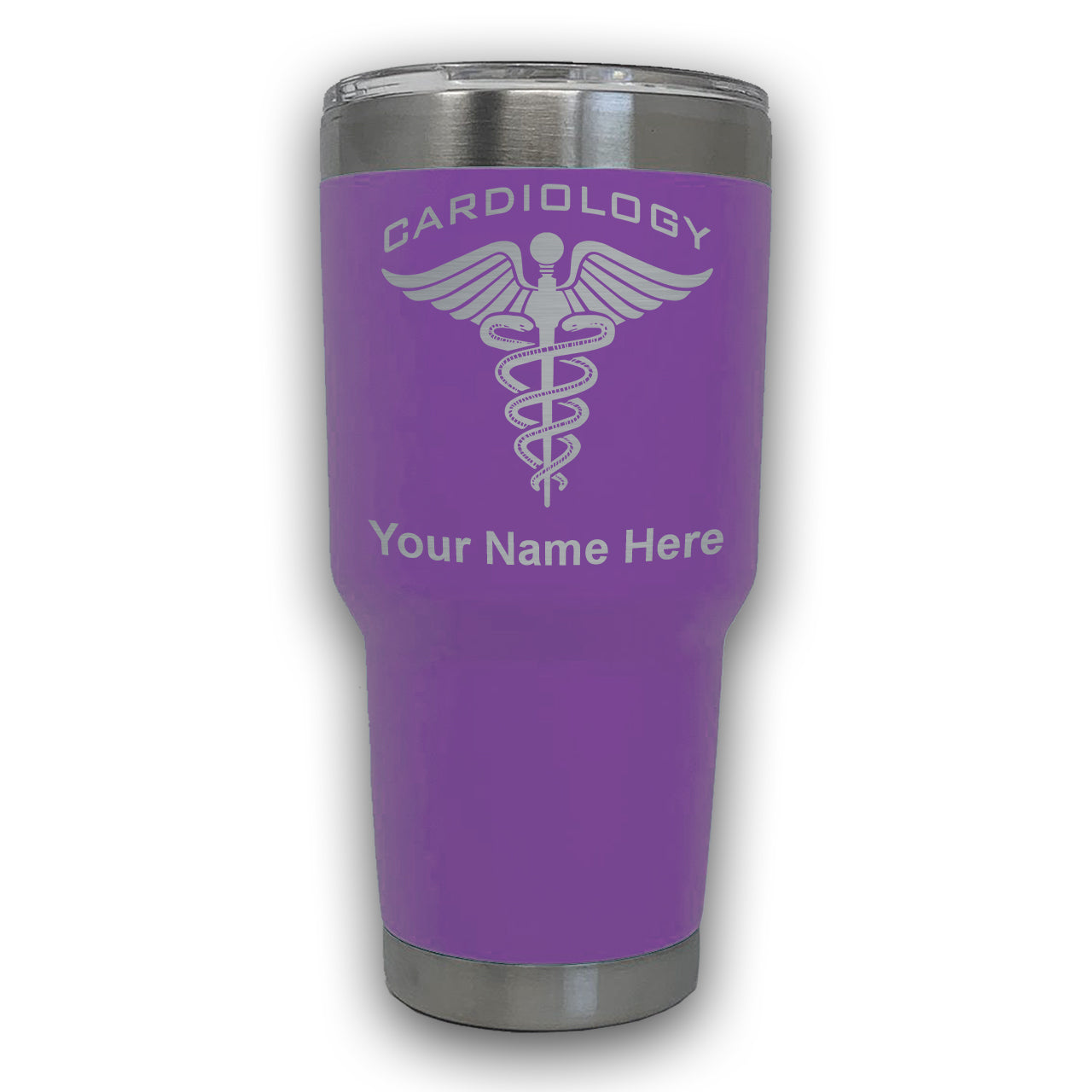 LaserGram 30oz Tumbler Mug, Cardiology, Personalized Engraving Included