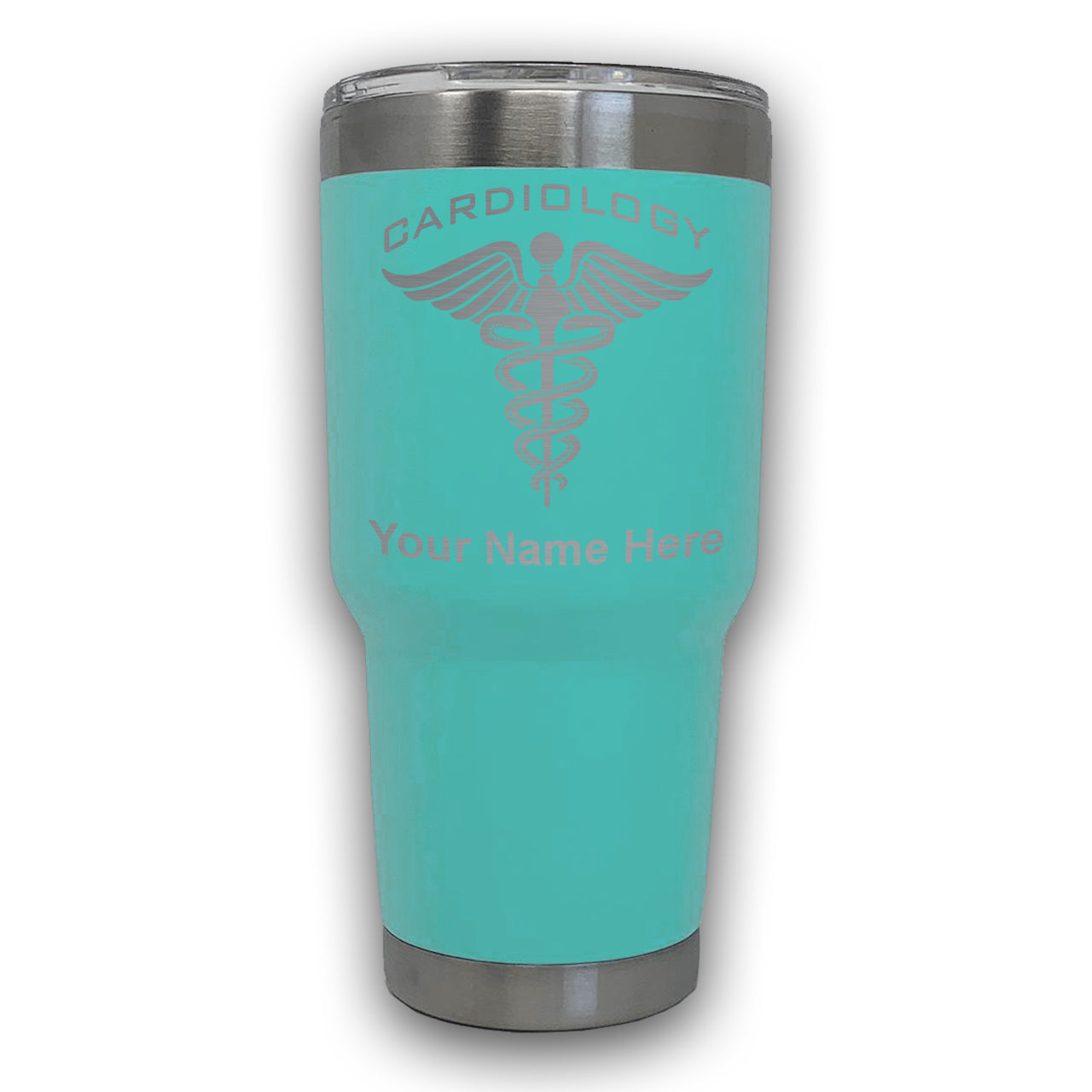 LaserGram 30oz Tumbler Mug, Cardiology, Personalized Engraving Included