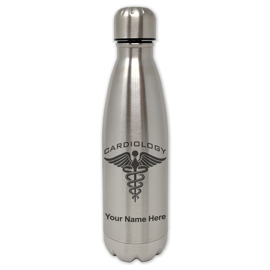 LaserGram Single Wall Water Bottle, Cardiology, Personalized Engraving Included