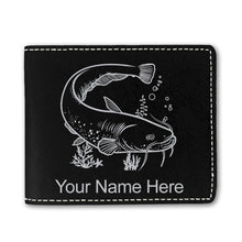 Load image into Gallery viewer, Faux Leather Bi-Fold Wallet, Catfish, Personalized Engraving Included
