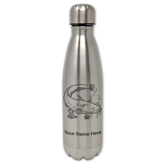 LaserGram Single Wall Water Bottle, Catfish, Personalized Engraving Included