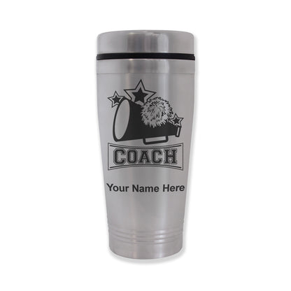 Commuter Travel Mug, Cheerleading Coach, Personalized Engraving Included