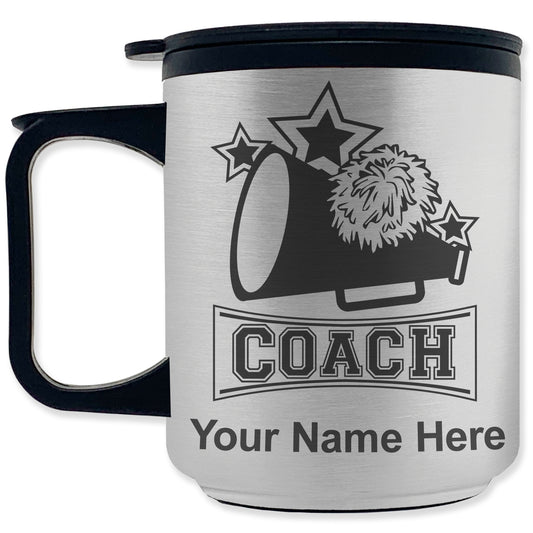 Coffee Travel Mug, Cheerleading Coach, Personalized Engraving Included