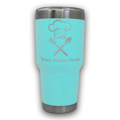 LaserGram 30oz Tumbler Mug, Chef Hat, Personalized Engraving Included